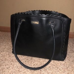 Black Kate Spade Scallop Tote w/Matching Wallet